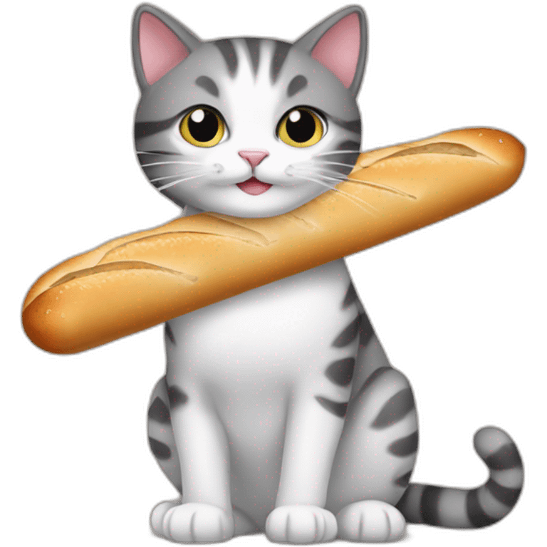 Cat with baguette emoji