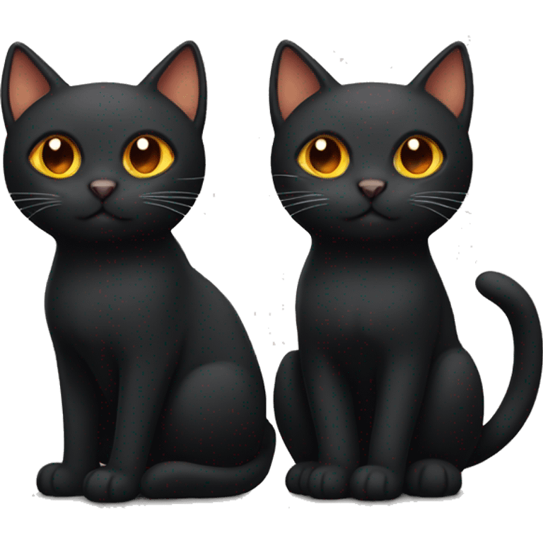 Black cat and orange cat emoji