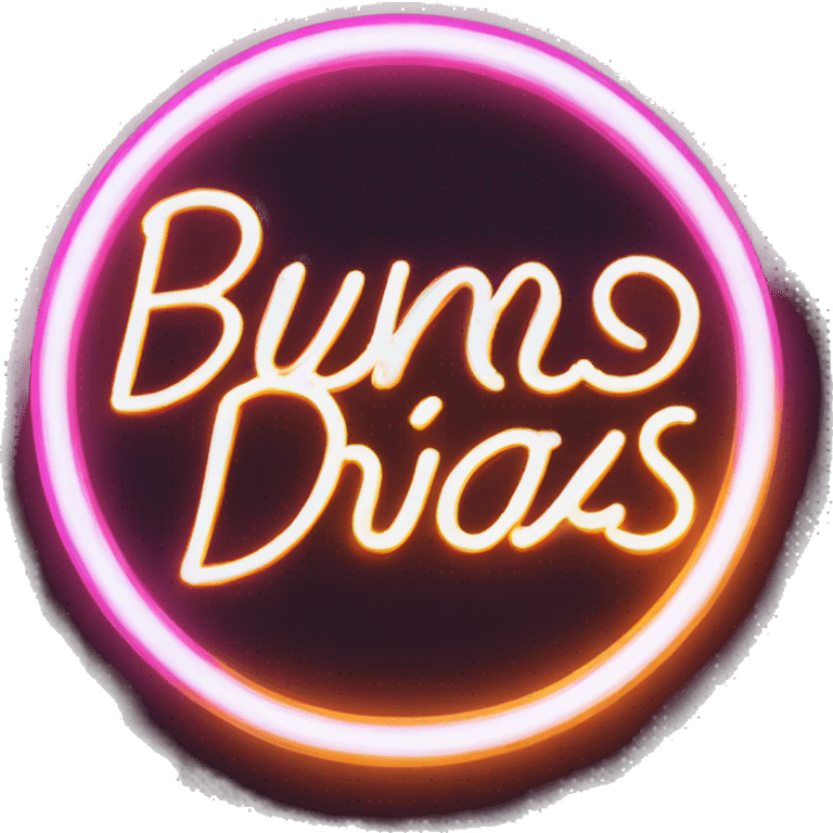 make the inscription "Buenos Dias" in neon letters emoji