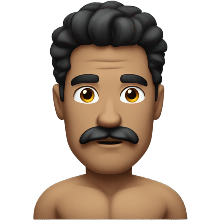 Muscular man with black hair and mustache  emoji