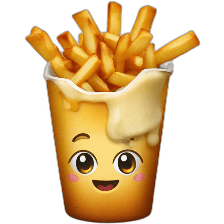 Poutine qui mange une poutine emoji