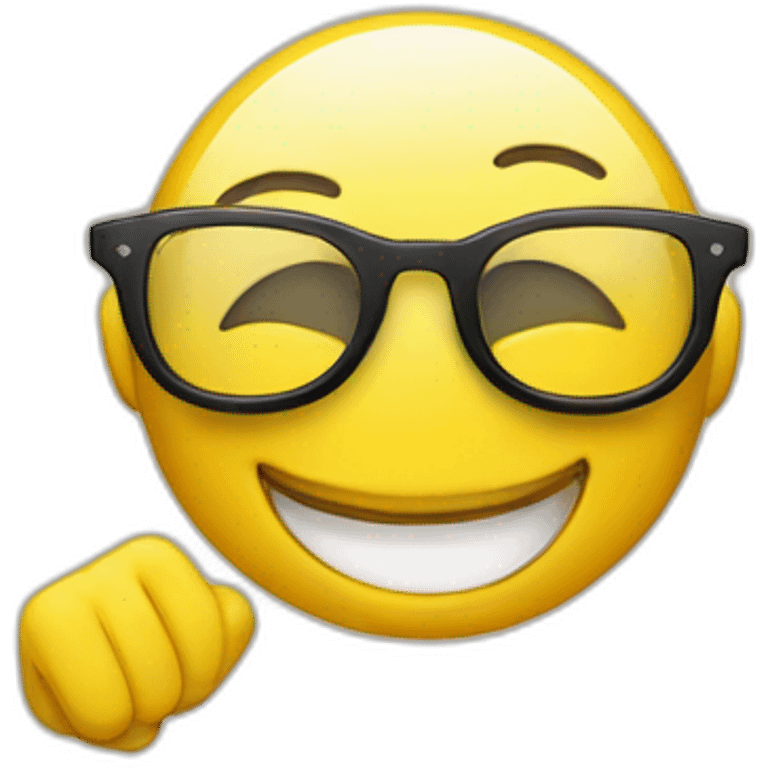 one yellow smiley emoji wearing stylish glasses smiling emoji