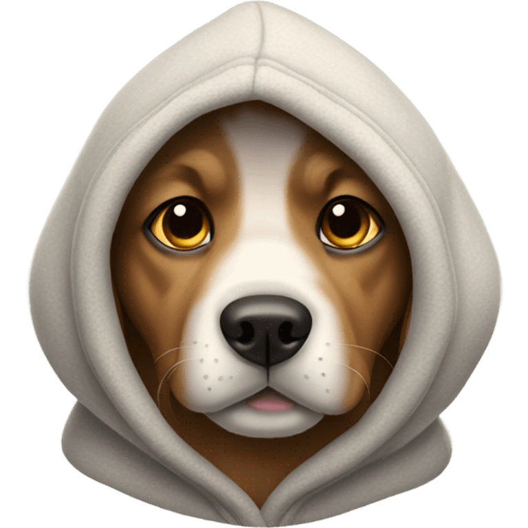 Dog wearing a hoodie emoji