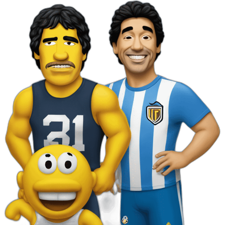 diego maradona with homer simpson emoji