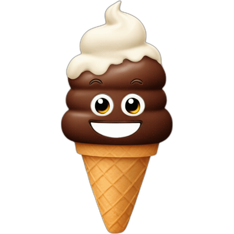 Chocolate ice cream emoji