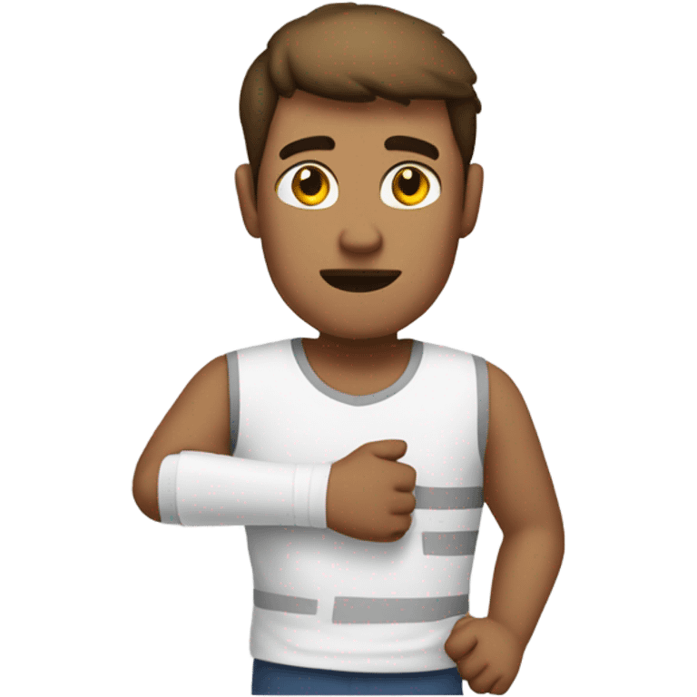 Guy in cast for broken bone emoji