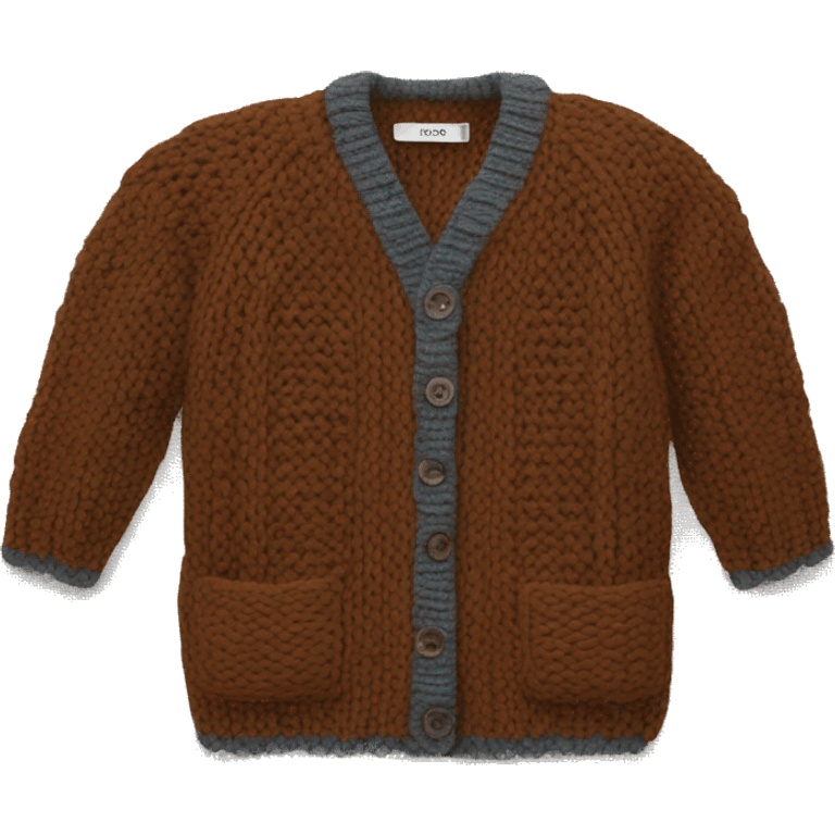 Knitted wool cardigan brown emoji