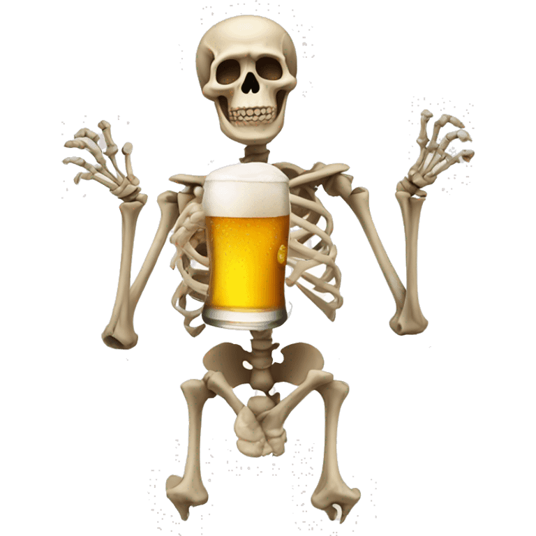 Skeleton with beer emoji