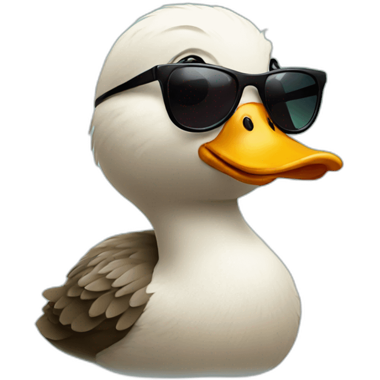 Duck with sunglasses  emoji