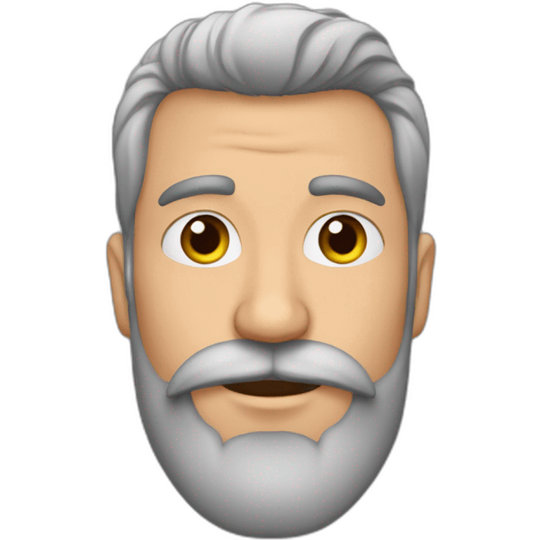 hombre pelo gris barba de candado con pastel emoji