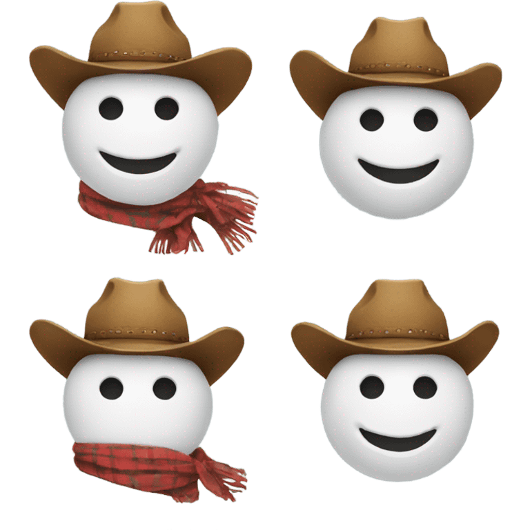 Snowman wearing cowgirl hat emoji