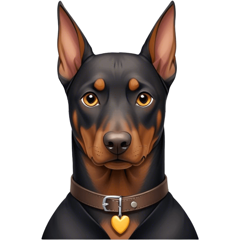 Doberman wearing a collar emoji