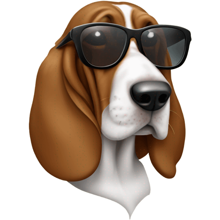 Basset hound with sunglasses emoji