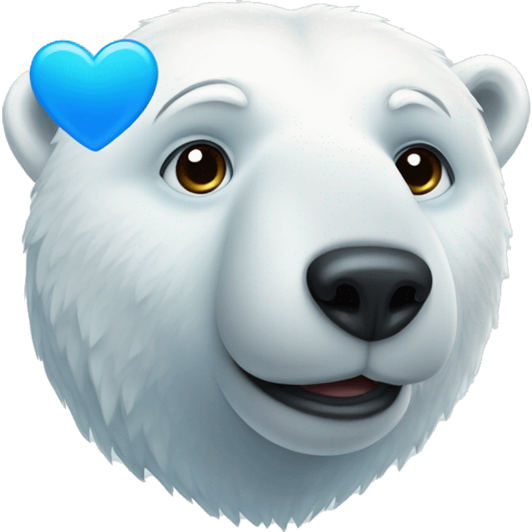 polar bear with blue heart emoji