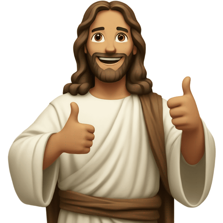 Jesus giving 2 thumbs up emoji