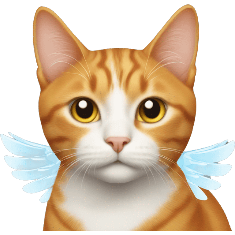 A ginger cat with angel wings emoji