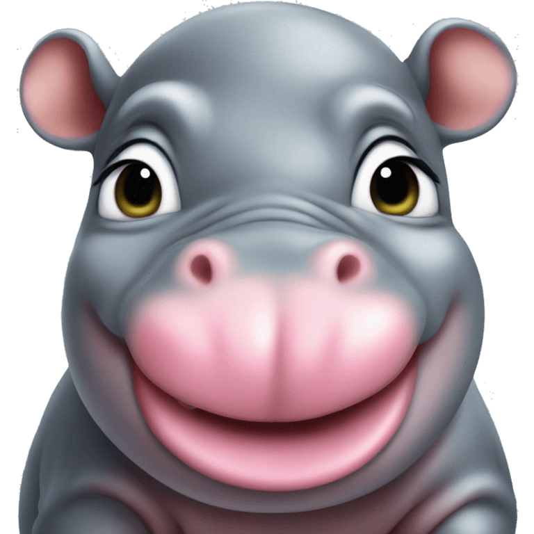 baby hippo puckering lips blowing a heart emoji