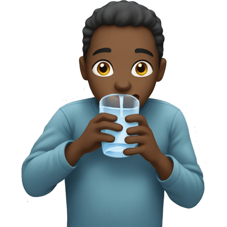 Black people drinking water emoji