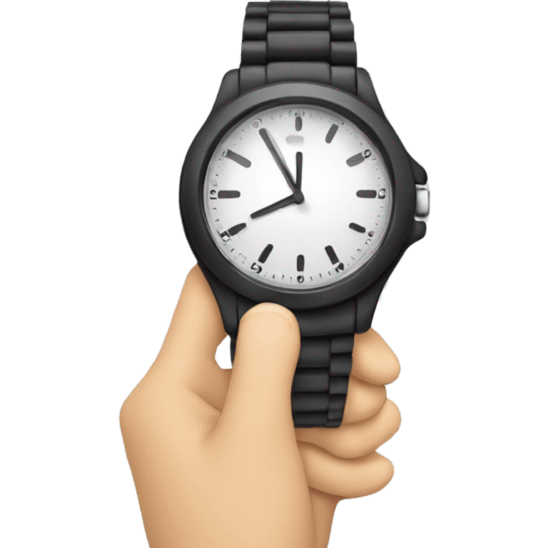 hand holding watch emoji