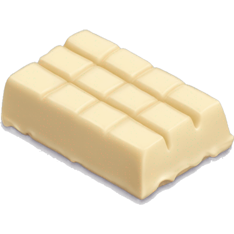 Realistic bar of white chocolate with three rows  emoji