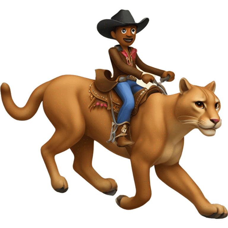 Cowboy riding a cougar  emoji