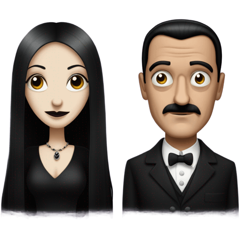 morticia and gomez addams emoji