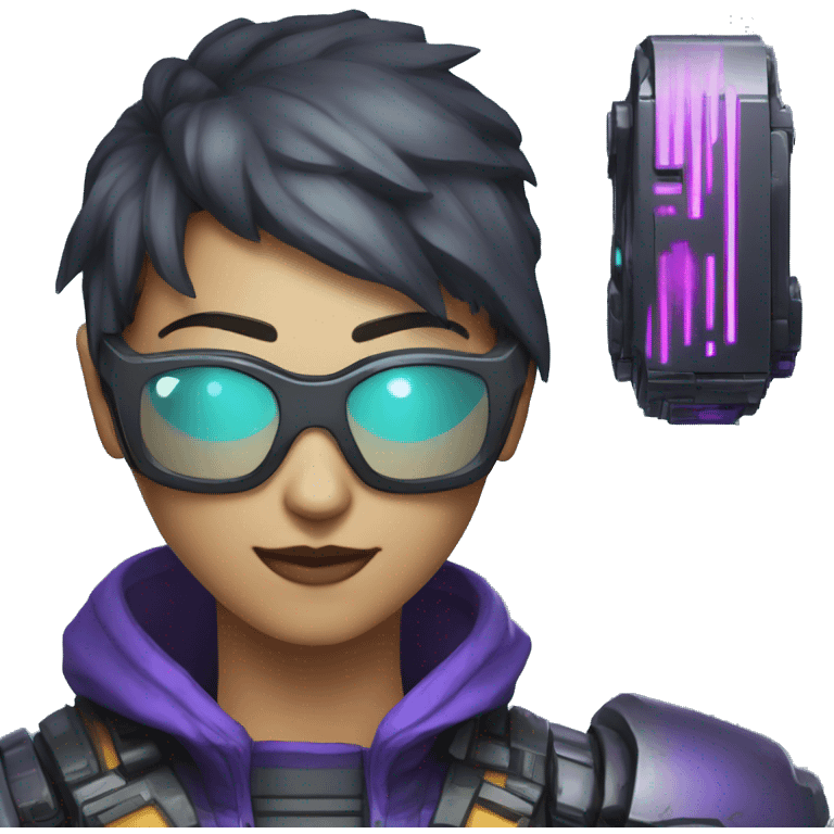 agent, laser eyes, cyberpunk, code, cyan and purple colors, only upper body portrait emoji