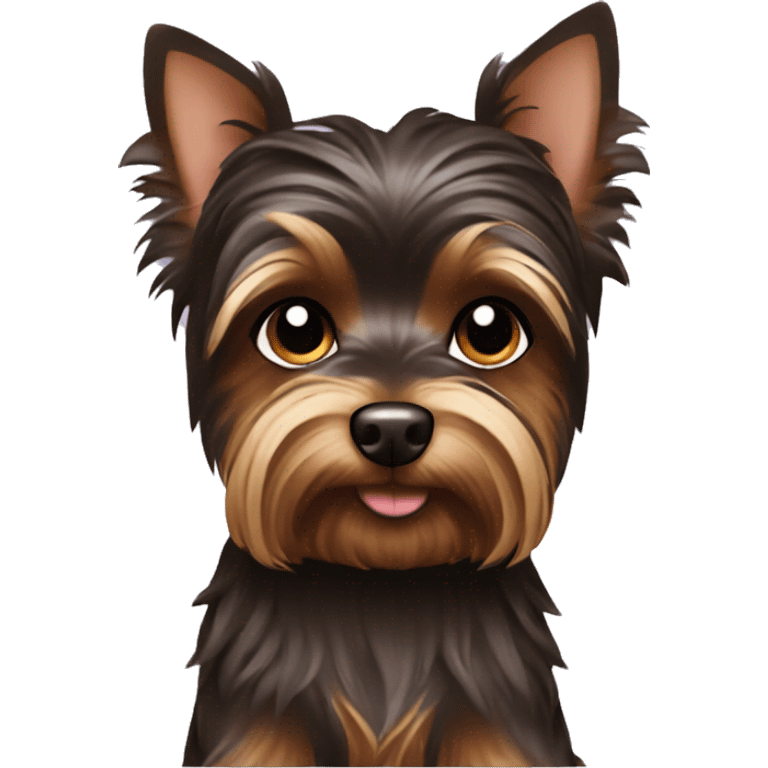 Dark chocolate Yorkshire terrier  emoji