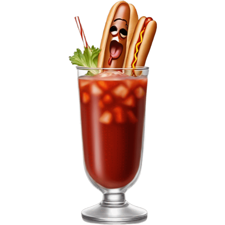 a bloody mary topped with a mini chicago dog emoji