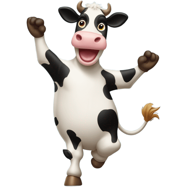 Cow that dances and stands emoji