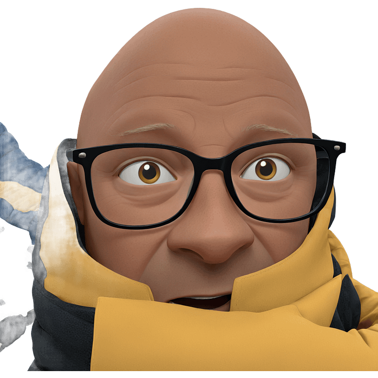 bald boy with glasses outdoors emoji