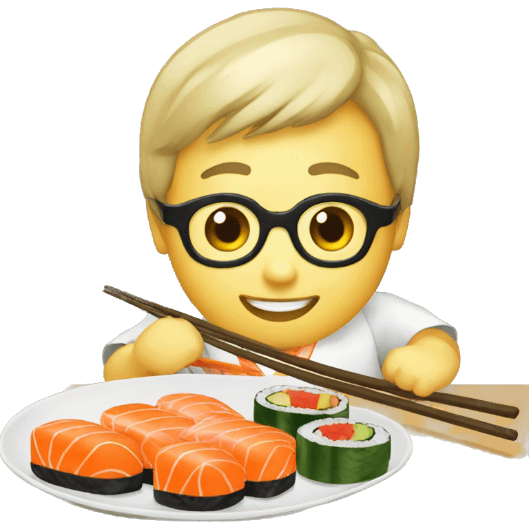 Enjoying sushi  emoji