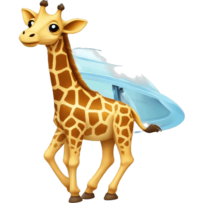 Giraffe in a spaceship emoji