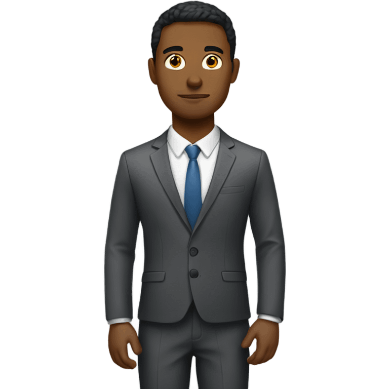 serious young man in office emoji