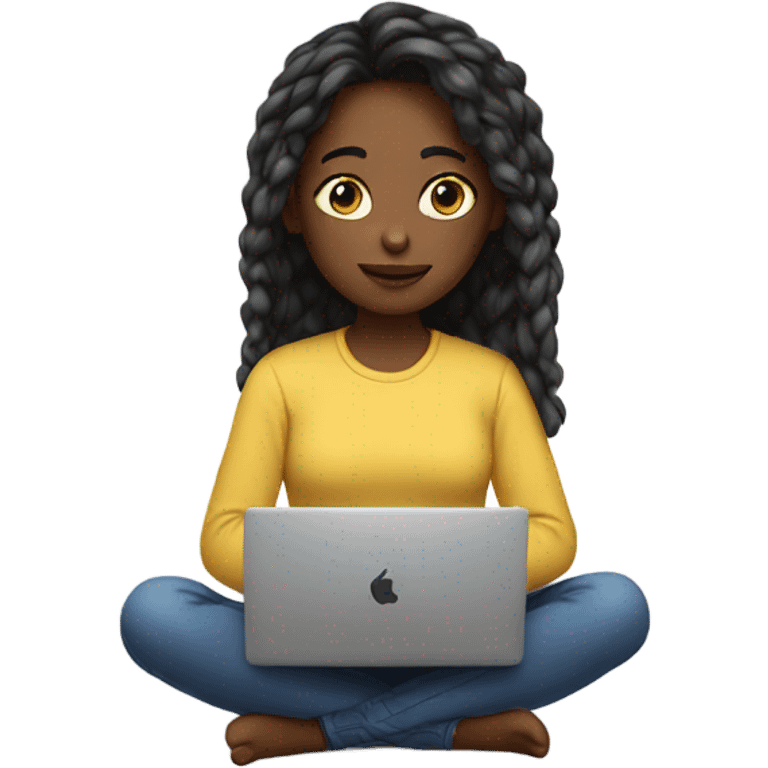 girl with laptop indoors emoji