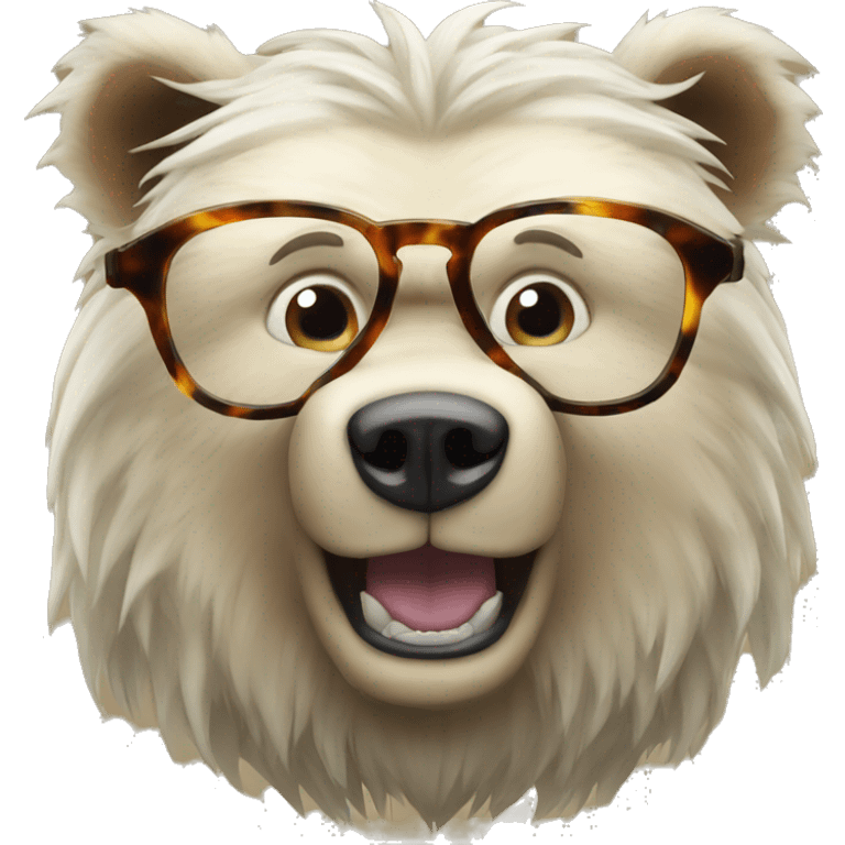 super saiyan bear with glasses emoji