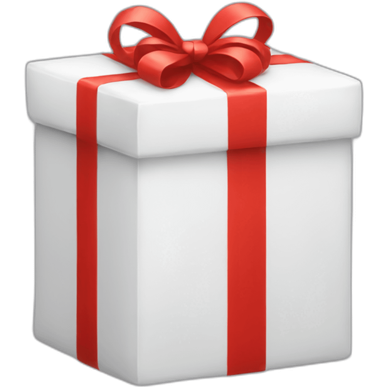 White gift with a red ribbon emoji