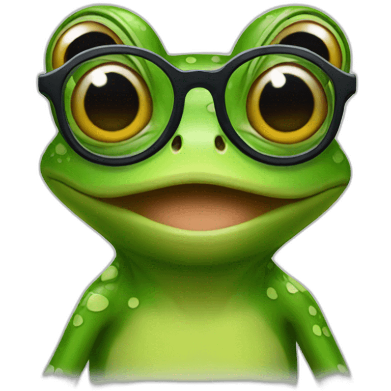 Frog with glasses emoji