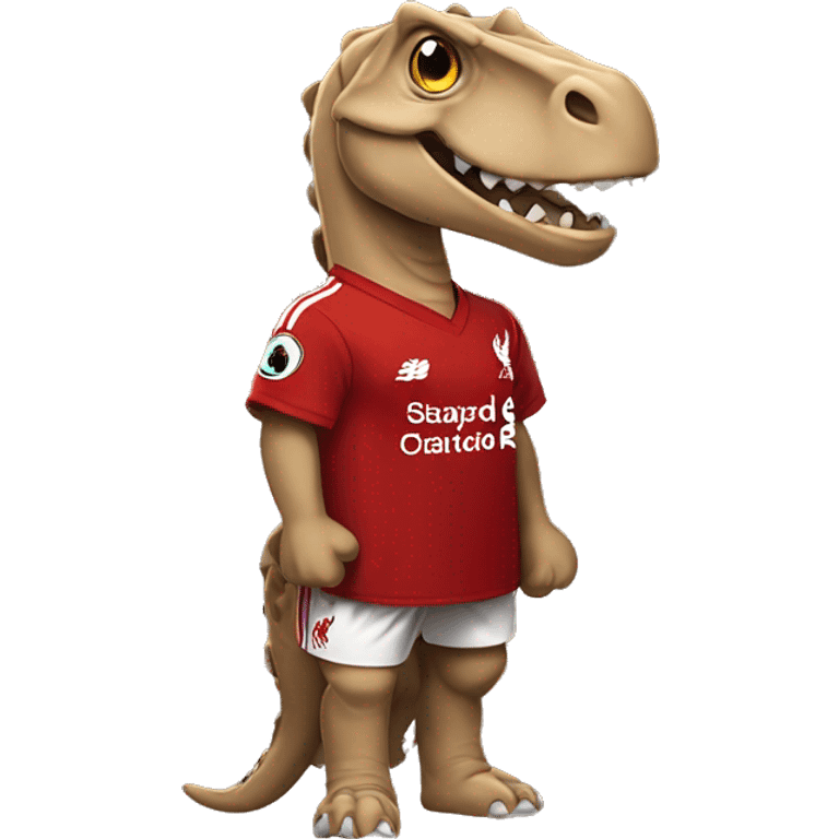 dinasour wearing a liverpool shirt’s  emoji