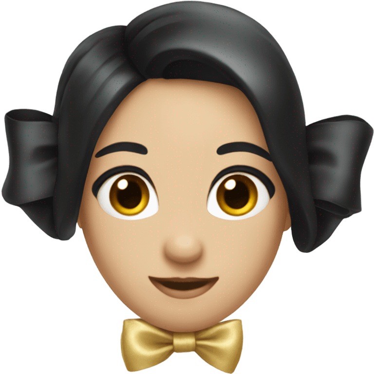 a black hair bow emoji