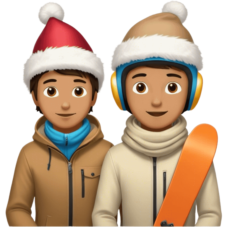 2 guys snowboarding birthday emoji