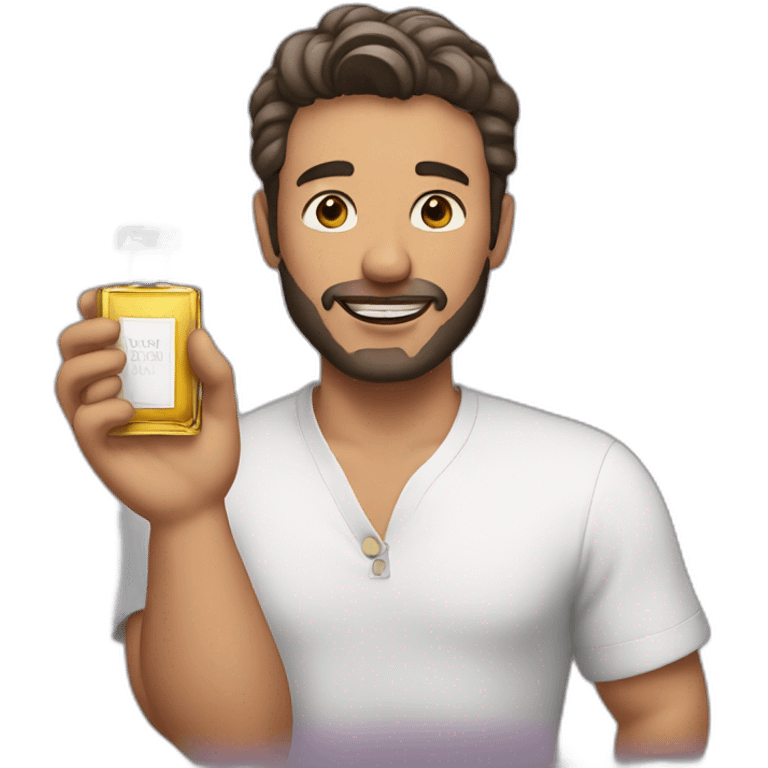 Man with perfume in his hands emoji