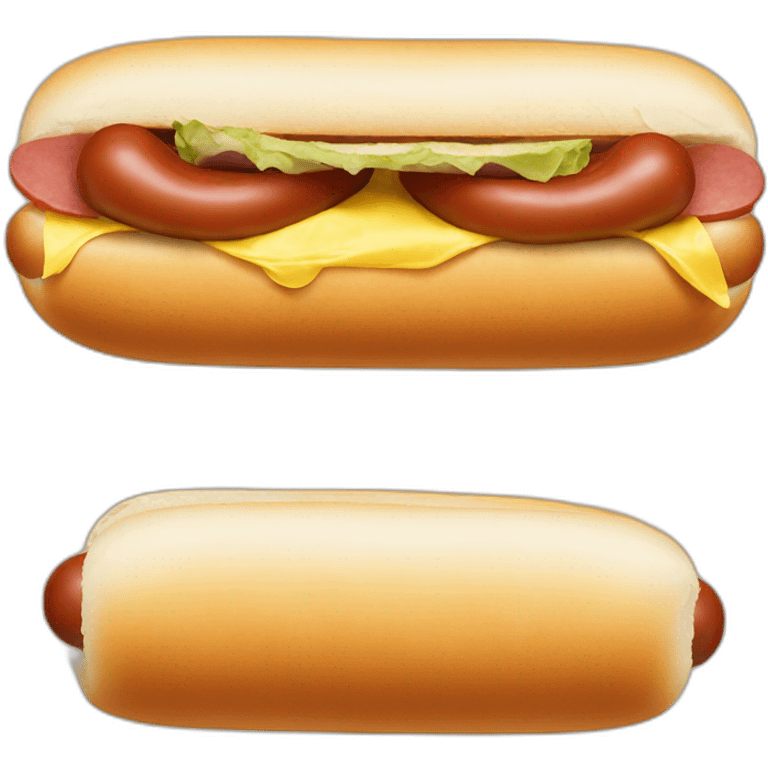 two hotdogs in one bun emoji