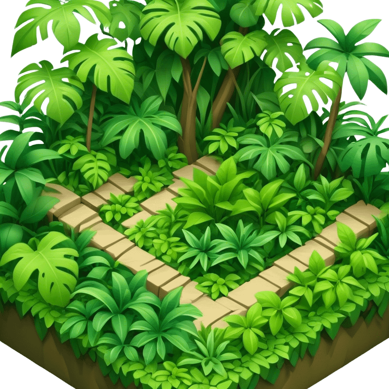 3d-isometric-dense jungle  emoji