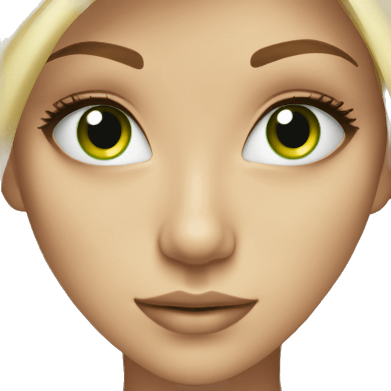 Pretty blonde girl green eyes long lashes emoji