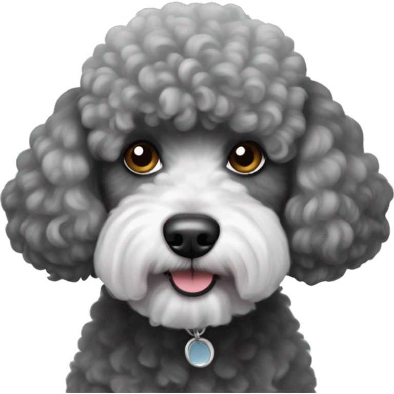 black/grey Bichon frisé mixed poodle dog emoji