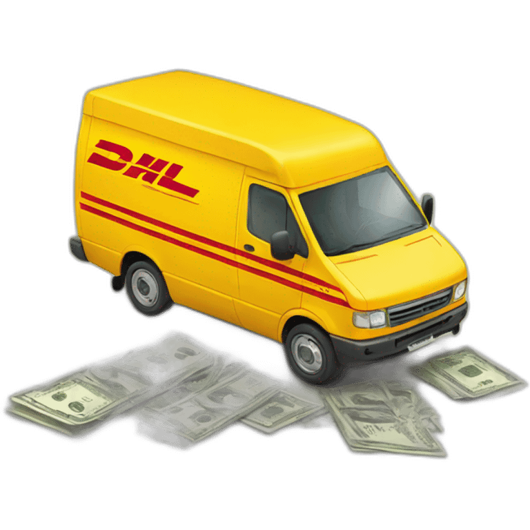  DHL van with money emoji