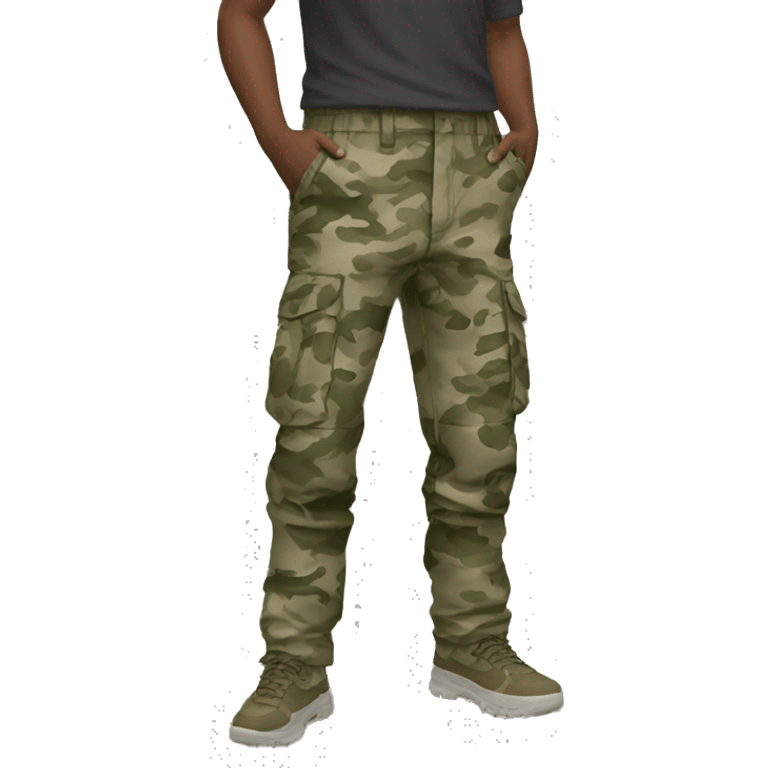 a pair of khaki camo cargo pants emoji