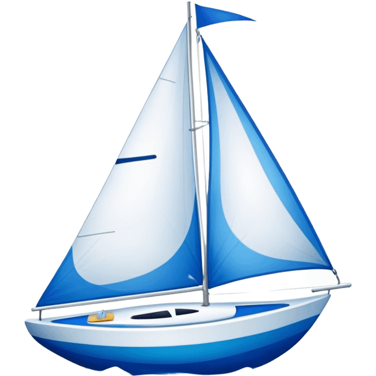 Sailboat - Sunfish (Model Year: 2021) (Iconic colour: Bright sail with blue and white) emoji