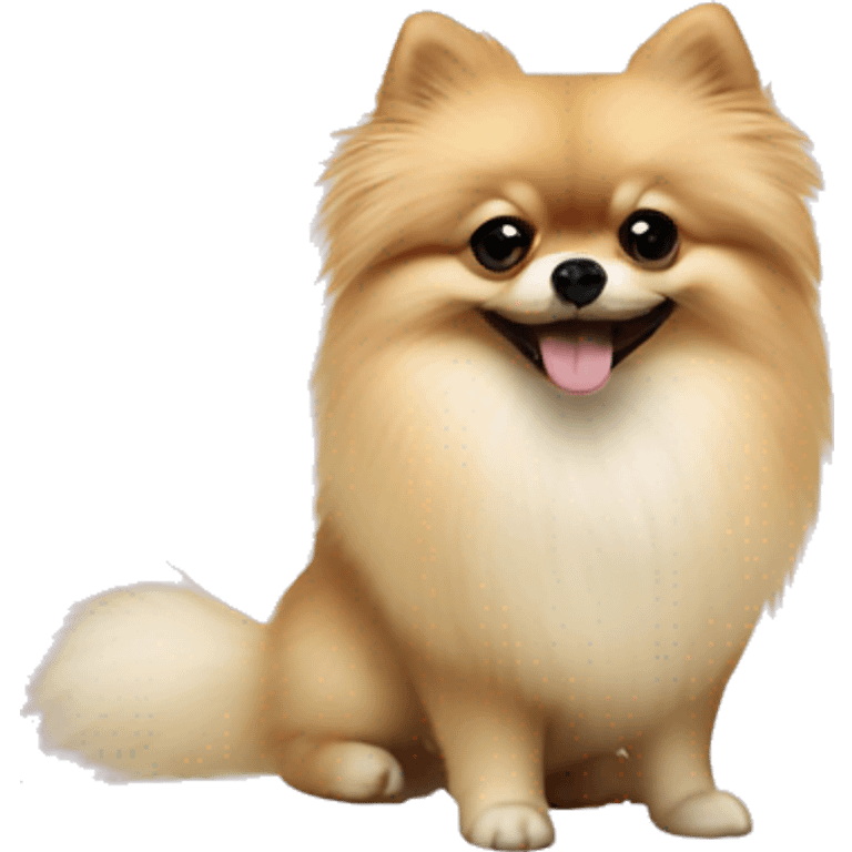 Crème Pomeranian with balloons  emoji